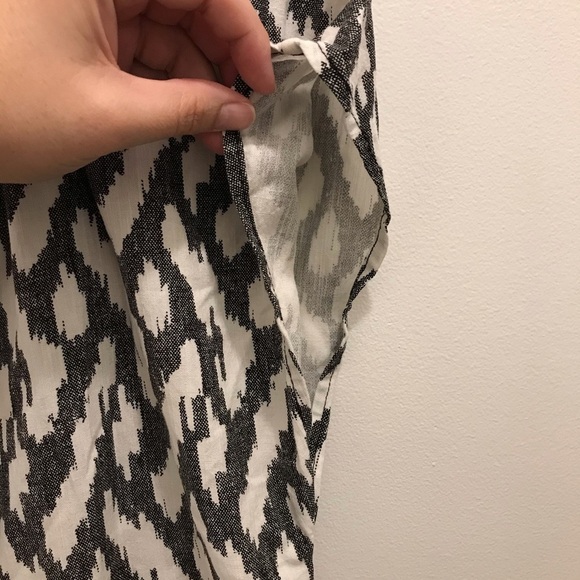 J. Crew Ikat Tie Waist Romper Small black white linen - Picture 6 of 11